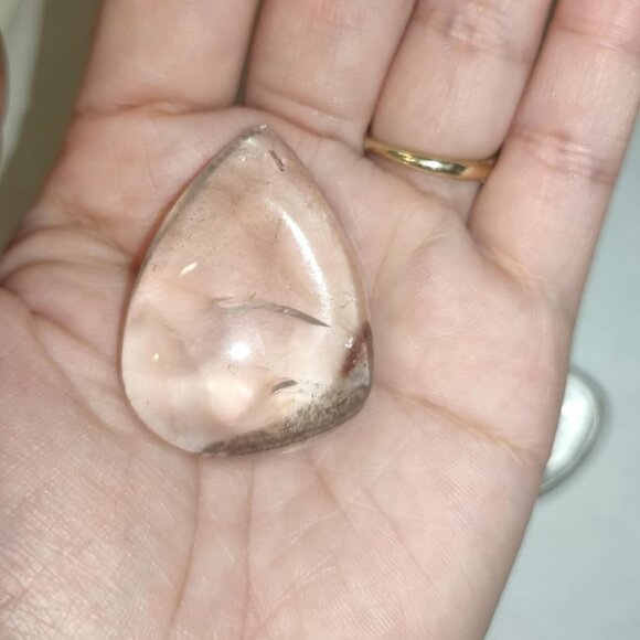 Garden Quartz Smoky Quartz and Clear Quartz Pendant Shape with no Hole - Picture 4 of 6